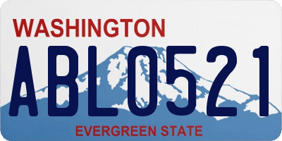 WA license plate ABL0521