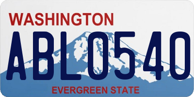 WA license plate ABL0540