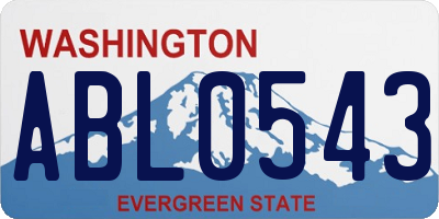 WA license plate ABL0543