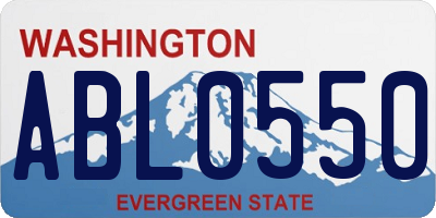WA license plate ABL0550
