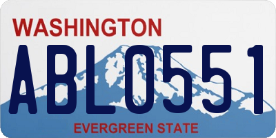 WA license plate ABL0551