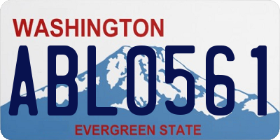 WA license plate ABL0561