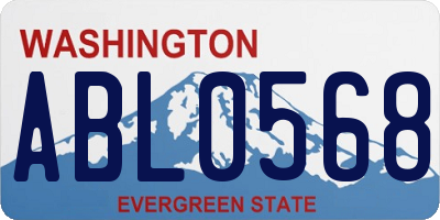 WA license plate ABL0568