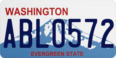 WA license plate ABL0572