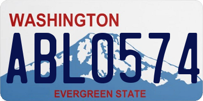WA license plate ABL0574