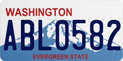 WA license plate ABL0582