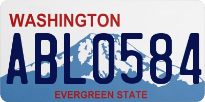 WA license plate ABL0584