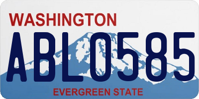 WA license plate ABL0585