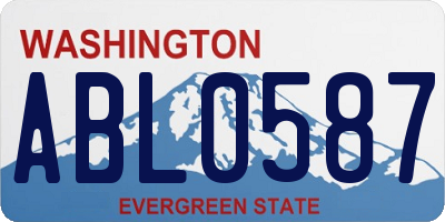 WA license plate ABL0587
