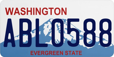 WA license plate ABL0588
