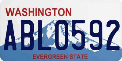 WA license plate ABL0592