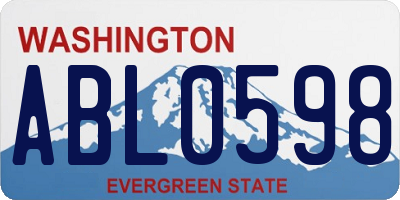 WA license plate ABL0598