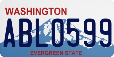 WA license plate ABL0599