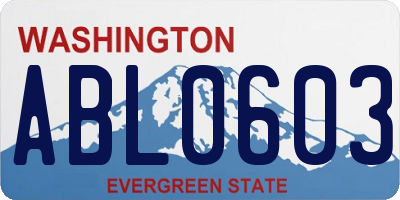 WA license plate ABL0603