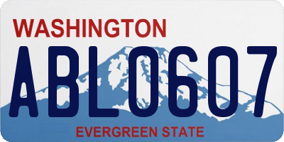 WA license plate ABL0607