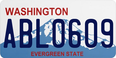 WA license plate ABL0609