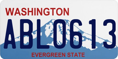 WA license plate ABL0613