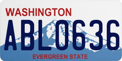 WA license plate ABL0636