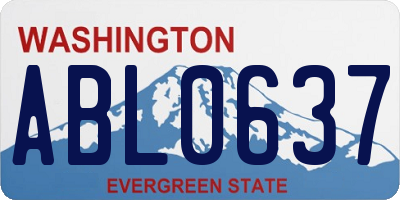 WA license plate ABL0637