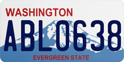WA license plate ABL0638