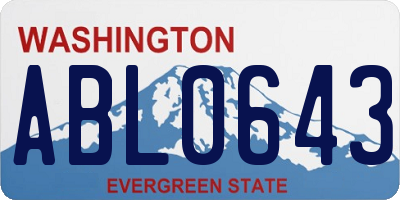 WA license plate ABL0643