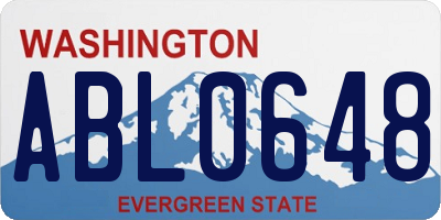 WA license plate ABL0648