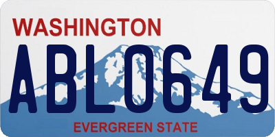 WA license plate ABL0649