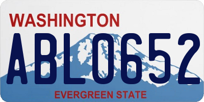 WA license plate ABL0652