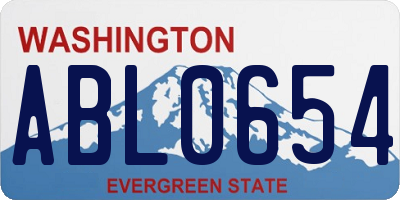 WA license plate ABL0654