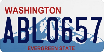 WA license plate ABL0657
