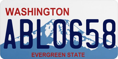 WA license plate ABL0658