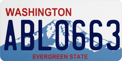 WA license plate ABL0663