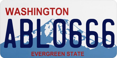 WA license plate ABL0666