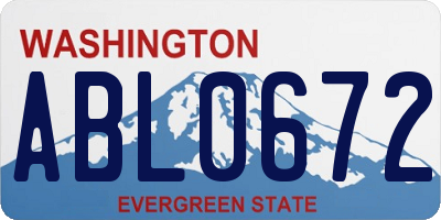 WA license plate ABL0672