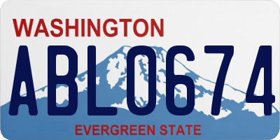 WA license plate ABL0674