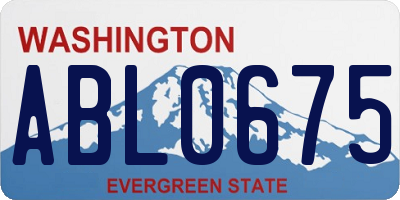 WA license plate ABL0675