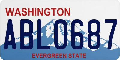 WA license plate ABL0687