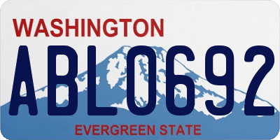 WA license plate ABL0692