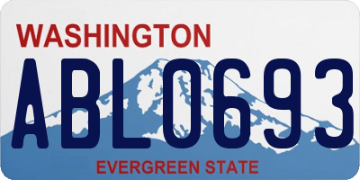 WA license plate ABL0693
