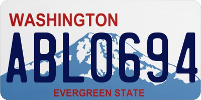 WA license plate ABL0694