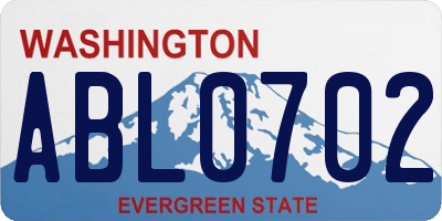 WA license plate ABL0702