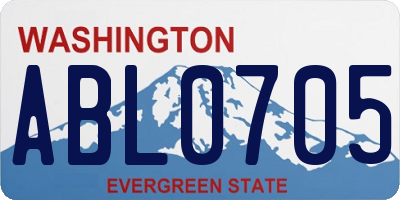WA license plate ABL0705