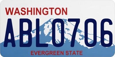 WA license plate ABL0706