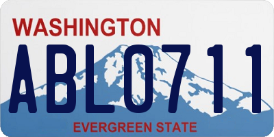 WA license plate ABL0711
