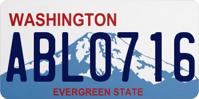 WA license plate ABL0716