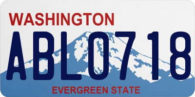 WA license plate ABL0718
