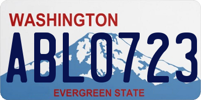 WA license plate ABL0723