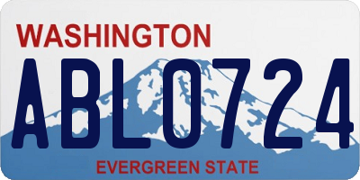 WA license plate ABL0724