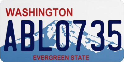 WA license plate ABL0735