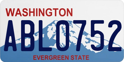 WA license plate ABL0752